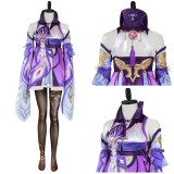 Genshin Impact Keqing Skirt Dress Set Festival Christmas Cosplay Costume Halloween Carnival Outfit