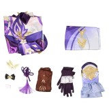 Genshin Impact Keqing Skirt Dress Set Festival Christmas Cosplay Costume Halloween Carnival Outfit