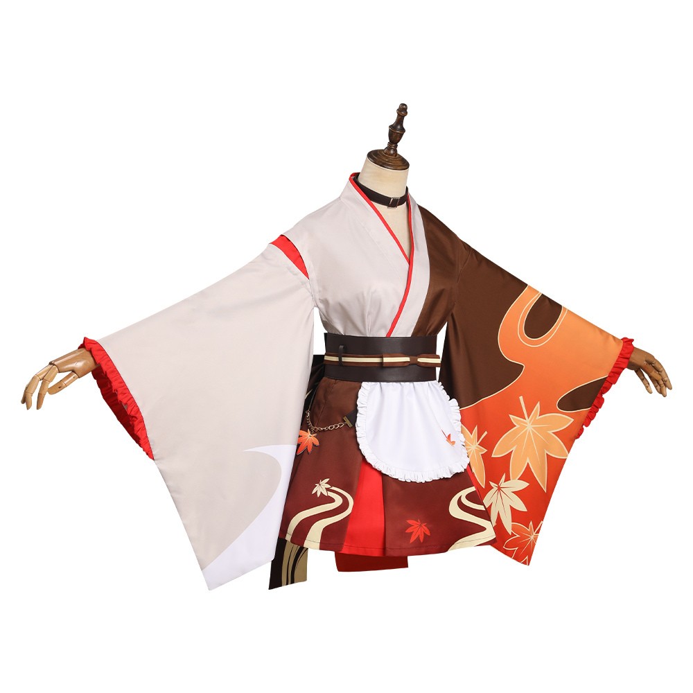 Genshin Impact Kaedehara Kazuha Kimono Maid UUstyle® Cosplay Costume Halloween Carnival Outfit