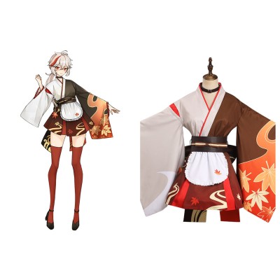 Genshin Impact Kaedehara Kazuha Kimono Maid UUstyle® Cosplay Costume Halloween Carnival Outfit