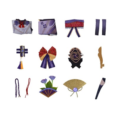 Genshin Impact Baal Raiden Shogun Skirt Dress Festival Christmas Cosplay Costume Halloween Carnival