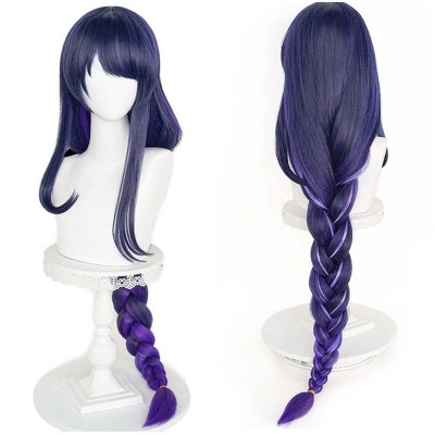 Genshin Impact Baal Wig Heat Resistant Synthetic Hair Party Cosplay Costume Halloween Carnival