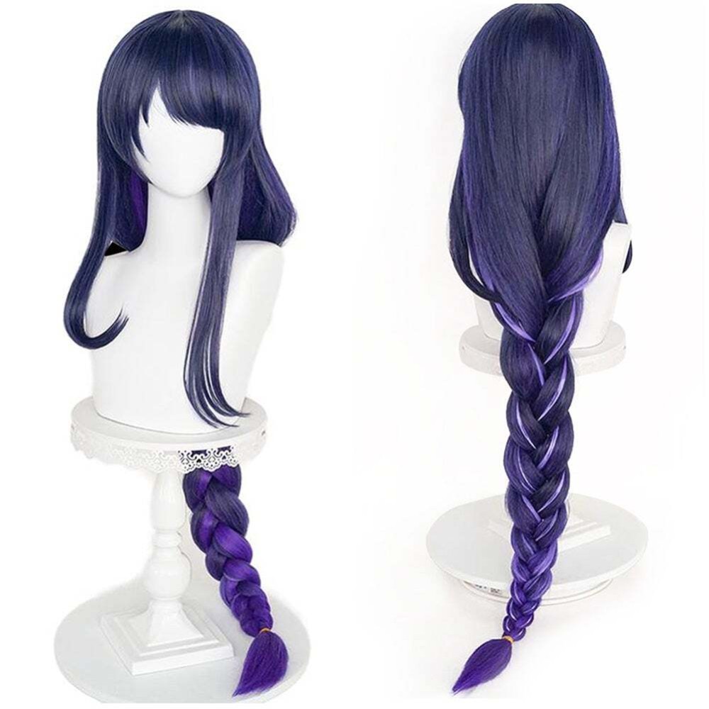 Genshin Impact Baal Wig Heat Resistant Synthetic Hair Party Cosplay Costume Halloween Carnival