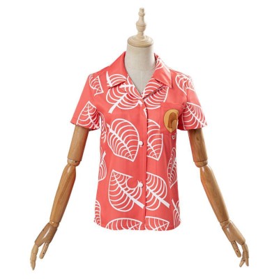 Animal Crossing Isabelle Women Short Sleeve Shirts Top Cosplay Costume Halloween Carnival