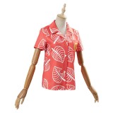 Animal Crossing Isabelle Women Short Sleeve Shirts Top Cosplay Costume Halloween Carnival