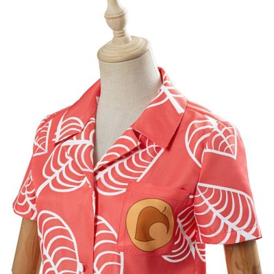 Animal Crossing Isabelle Women Short Sleeve Shirts Top Cosplay Costume Halloween Carnival