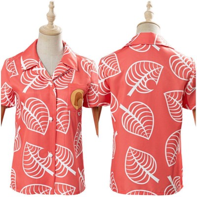 Animal Crossing Isabelle Women Short Sleeve Shirts Top Cosplay Costume Halloween Carnival