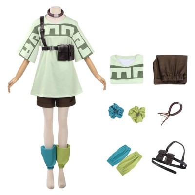 GACHIAKUTA Remurin Women Green Cosplay Costume Halloween Carnival Outfit