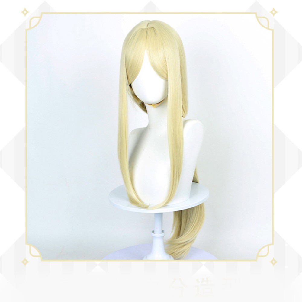 GACHIAKUTA August Stilza Golden Wig Resistant Synthetic Hair Accessories Cosplay Costume Halloween Carnival