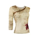 Furiosa: A Mad Max Saga Furiosa Printed Women Shirt Suit Cosplay Costume Halloween Carnival Outfit