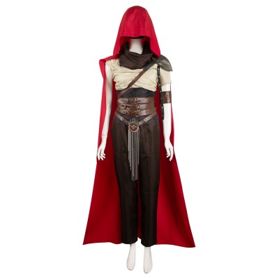 Furiosa: A Mad Max Saga Furiosa Dark Brown Set With Red Cloak Suit Cosplay Costume Halloween Carnival Outfit