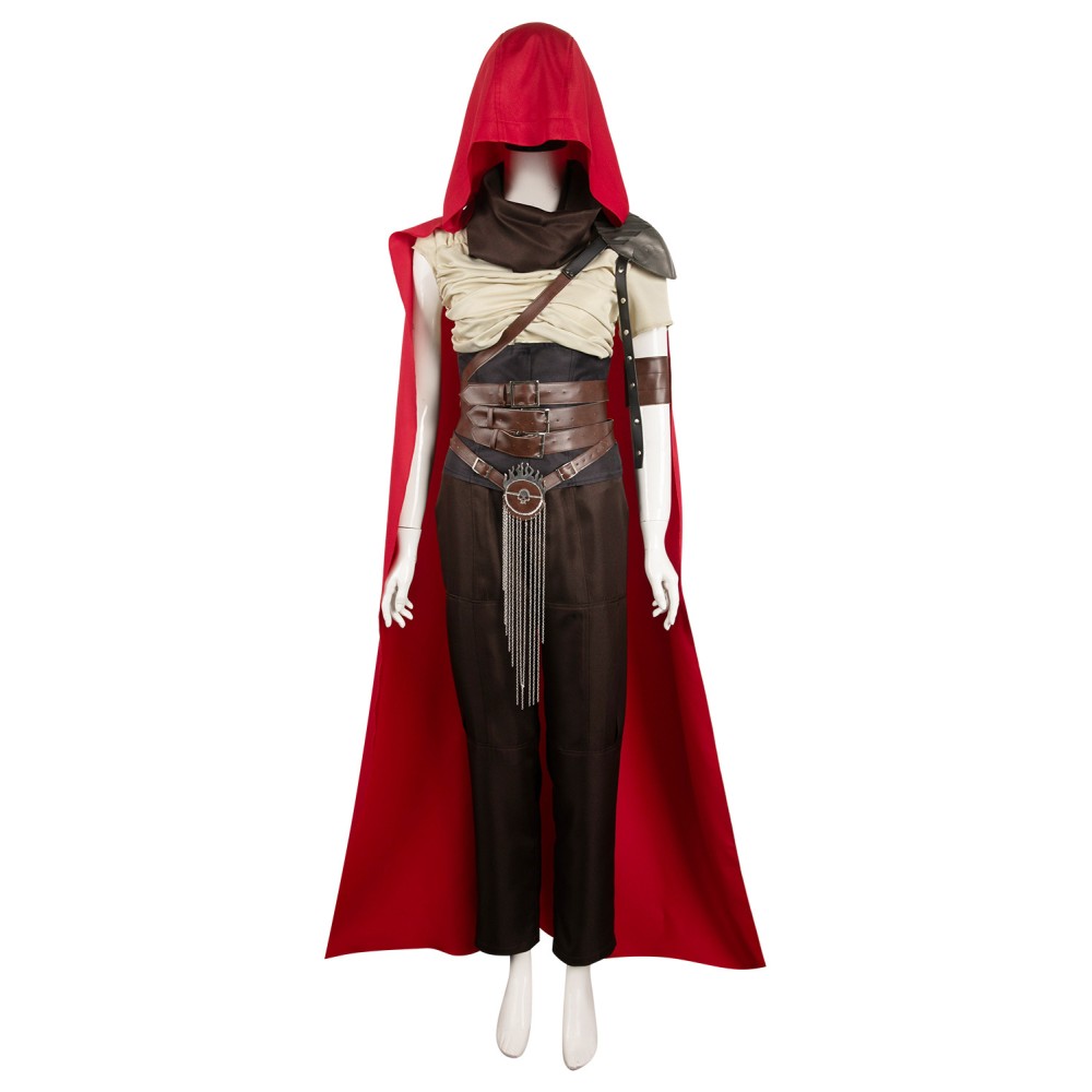 Furiosa: A Mad Max Saga Furiosa Dark Brown Set With Red Cloak Suit Cosplay Costume Halloween Carnival Outfit