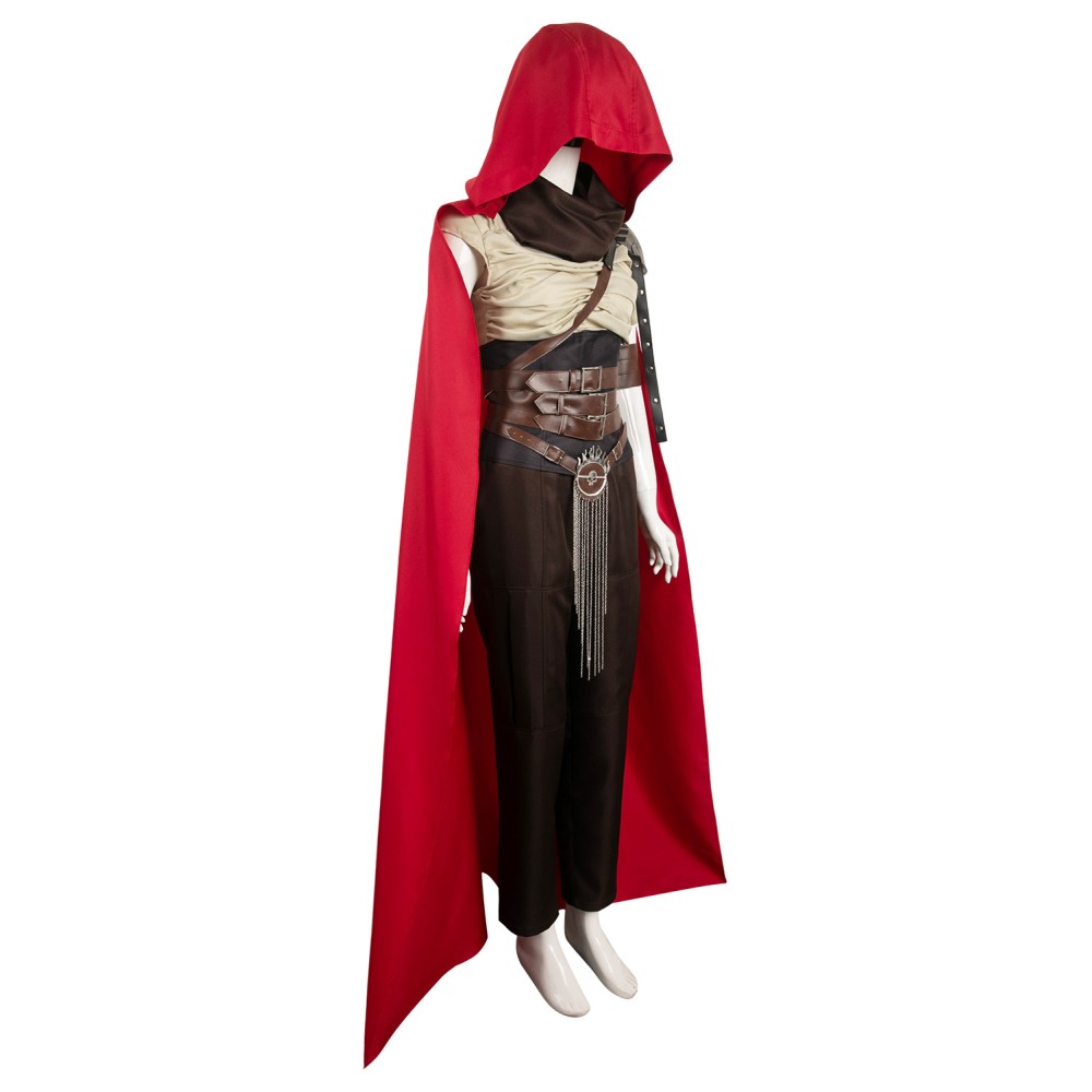 Furiosa: A Mad Max Saga Furiosa Dark Brown Set With Red Cloak Suit Cosplay Costume Halloween Carnival Outfit