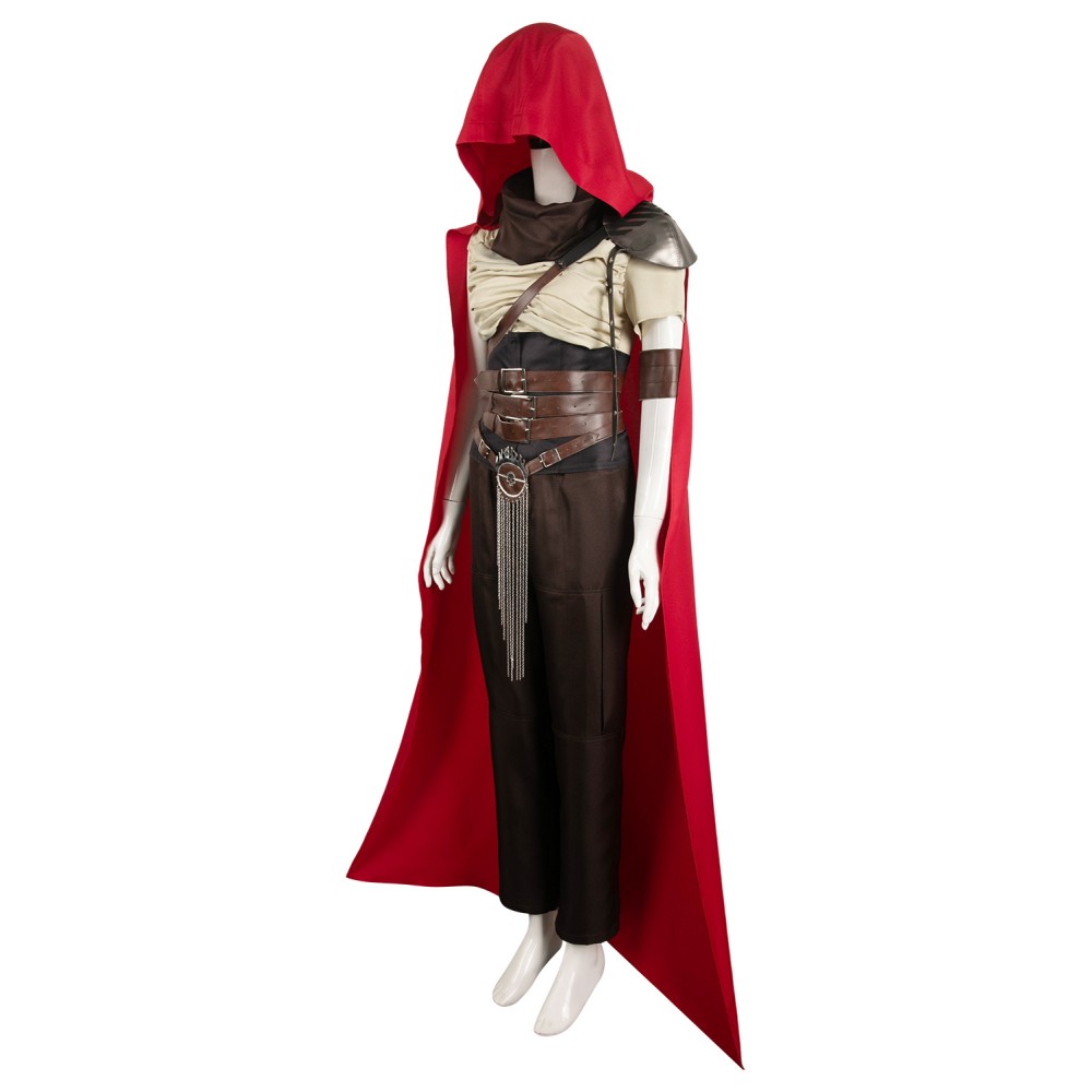 Furiosa: A Mad Max Saga Furiosa Dark Brown Set With Red Cloak Suit Cosplay Costume Halloween Carnival Outfit