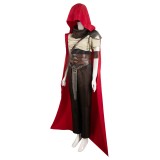 Furiosa: A Mad Max Saga Furiosa Dark Brown Set With Red Cloak Suit Cosplay Costume Halloween Carnival Outfit