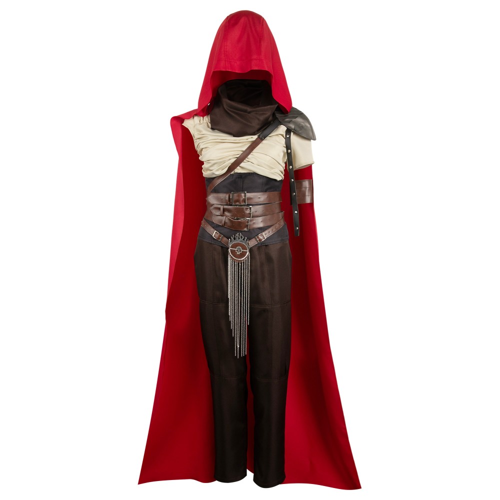 Furiosa: A Mad Max Saga Furiosa Dark Brown Set With Red Cloak Suit Cosplay Costume Halloween Carnival Outfit