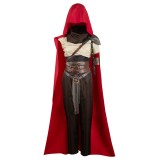 Furiosa: A Mad Max Saga Furiosa Dark Brown Set With Red Cloak Suit Cosplay Costume Halloween Carnival Outfit