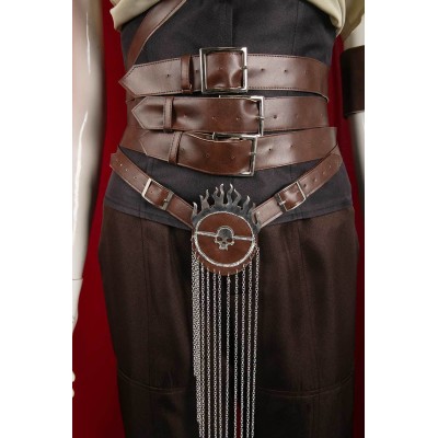 Furiosa: A Mad Max Saga Furiosa Dark Brown Set With Red Cloak Suit Cosplay Costume Halloween Carnival Outfit