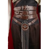 Furiosa: A Mad Max Saga Furiosa Dark Brown Set With Red Cloak Suit Cosplay Costume Halloween Carnival Outfit