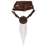 Furiosa: A Mad Max Saga Furiosa Brown Leather Belt Accessories Cosplay Costume Halloween Carnival