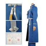 FULLMETAL ALCHEMIST Roy Mustang Party Disguise Suit Cosplay Costume Halloween Carnival Outfit