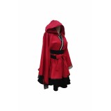 Fullmetal Alchemist Edward Elric Women Red Lolita Dress Suit Cosplay Costume Halloween Carnival Outfit