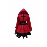 Fullmetal Alchemist Edward Elric Women Red Lolita Dress Suit Cosplay Costume Halloween Carnival Outfit