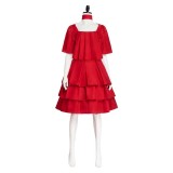 Frieren Women Red Dress Cosplay Costume Halloween Carnival Outfit