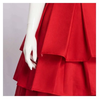 Frieren Women Red Dress Cosplay Costume Halloween Carnival Outfit