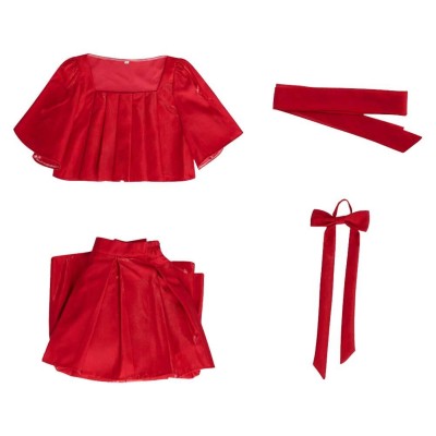 Frieren Women Red Dress Cosplay Costume Halloween Carnival Outfit