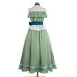 Frieren Women Green Dress Cosplay Costume Halloween Carnival Outfit