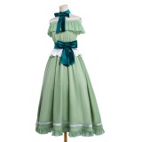 Frieren Women Green Dress Cosplay Costume Halloween Carnival Outfit