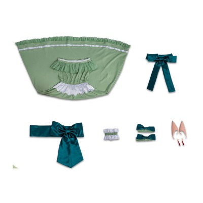 Frieren Women Green Dress Cosplay Costume Halloween Carnival Outfit