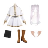 Frieren White Suit Cosplay Costume Halloween Carnival Outfit