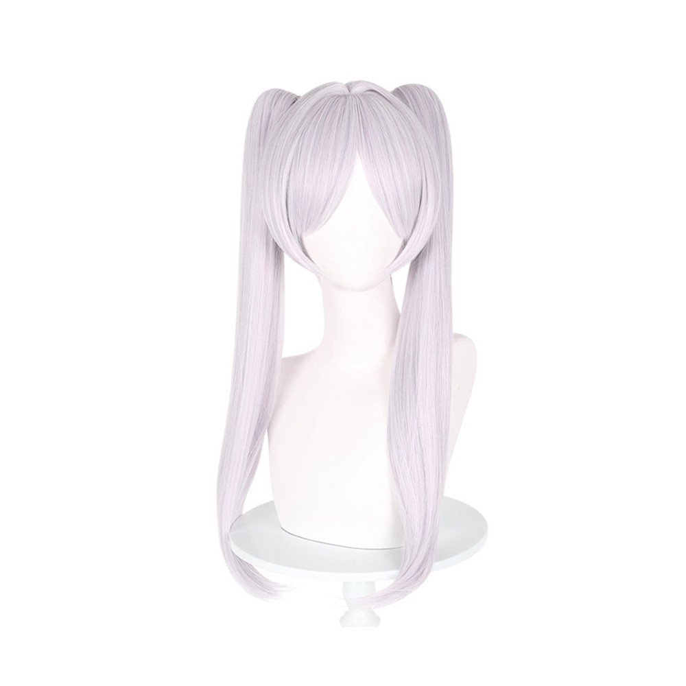 Frieren Wig and Ear Heat Resistant Synthetic Hair Accessories Cosplay Costume Halloween Carnival
