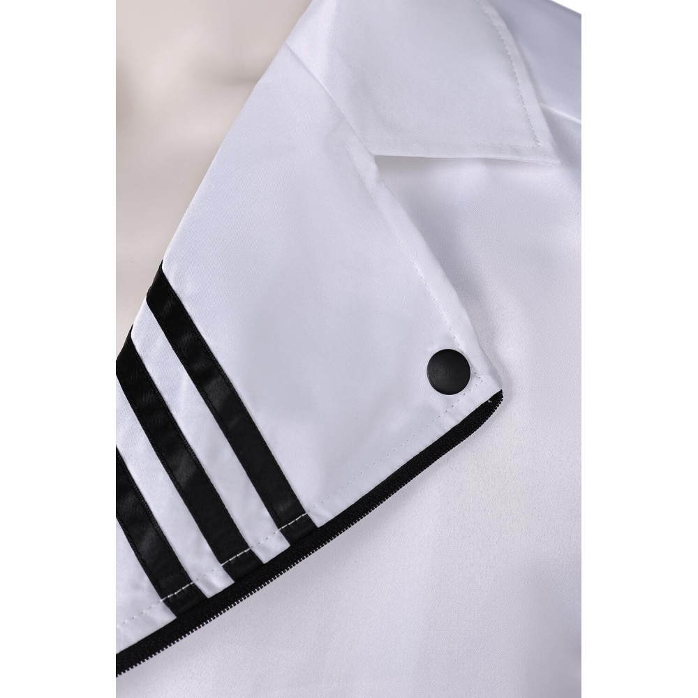 Freddie Mercury White Leather Jacket Suit Cosplay Costume Halloween Carnival Outfit