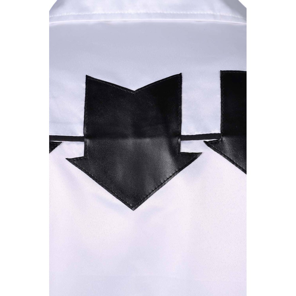 Freddie Mercury White Leather Jacket Suit Cosplay Costume Halloween Carnival Outfit