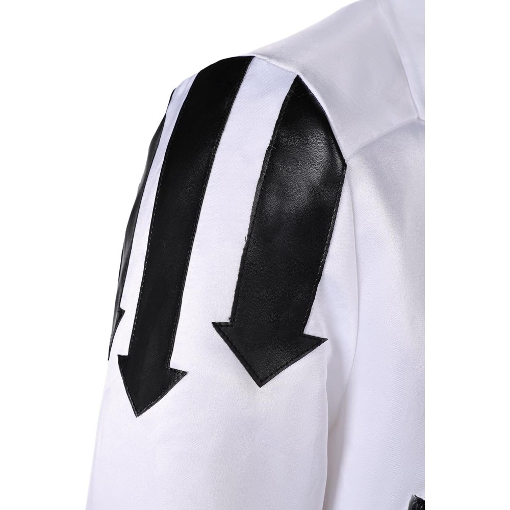 Freddie Mercury White Leather Jacket Suit Cosplay Costume Halloween Carnival Outfit