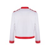 Freddie Mercury White Jacket Suit Cosplay Costume Halloween Carnival Outfit
