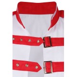 Freddie Mercury White Jacket Suit Cosplay Costume Halloween Carnival Outfit