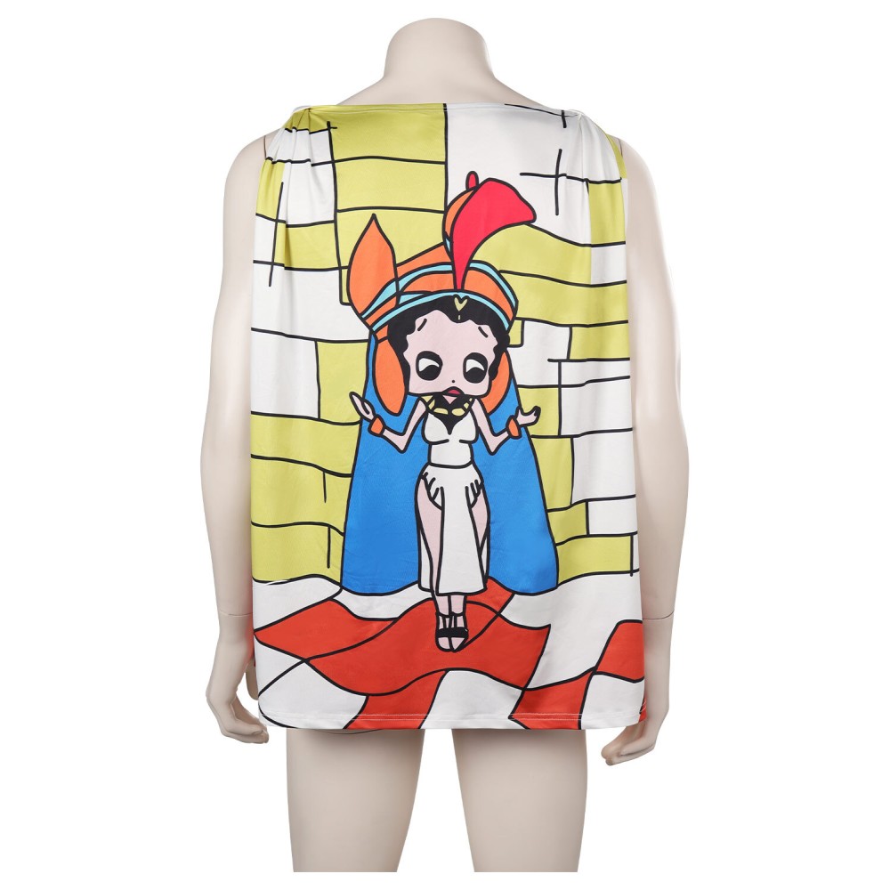 Freddie Mercury Printed Vest Suit Cosplay Costume Halloween Carnival Outfit