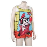 Freddie Mercury Printed Vest Suit Cosplay Costume Halloween Carnival Outfit