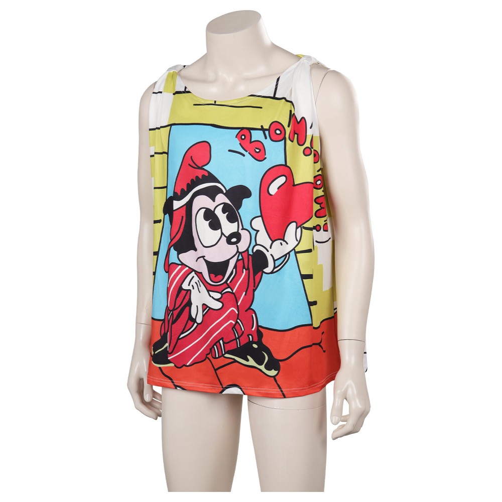 Freddie Mercury Printed Vest Suit Cosplay Costume Halloween Carnival Outfit