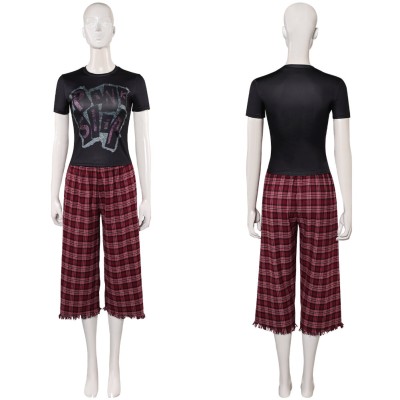 Freakier Friday Anna Coleman Women Black Top Flannel Pants Party Cosplay Costume Halloween Carnival