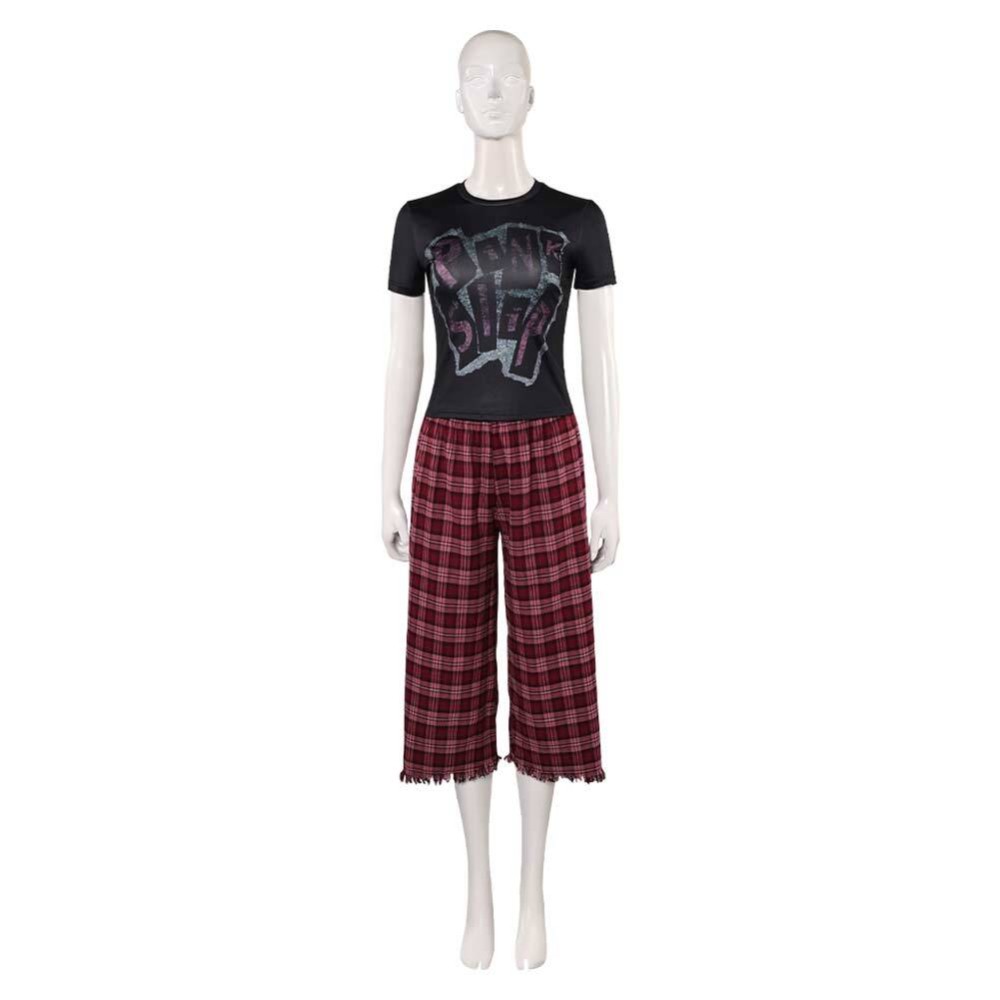 Freakier Friday Anna Coleman Women Black Top Flannel Pants Party Cosplay Costume Halloween Carnival