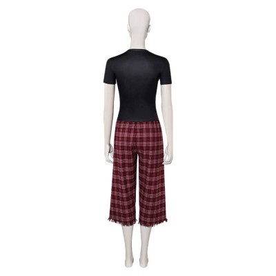 Freakier Friday Anna Coleman Women Black Top Flannel Pants Party Cosplay Costume Halloween Carnival