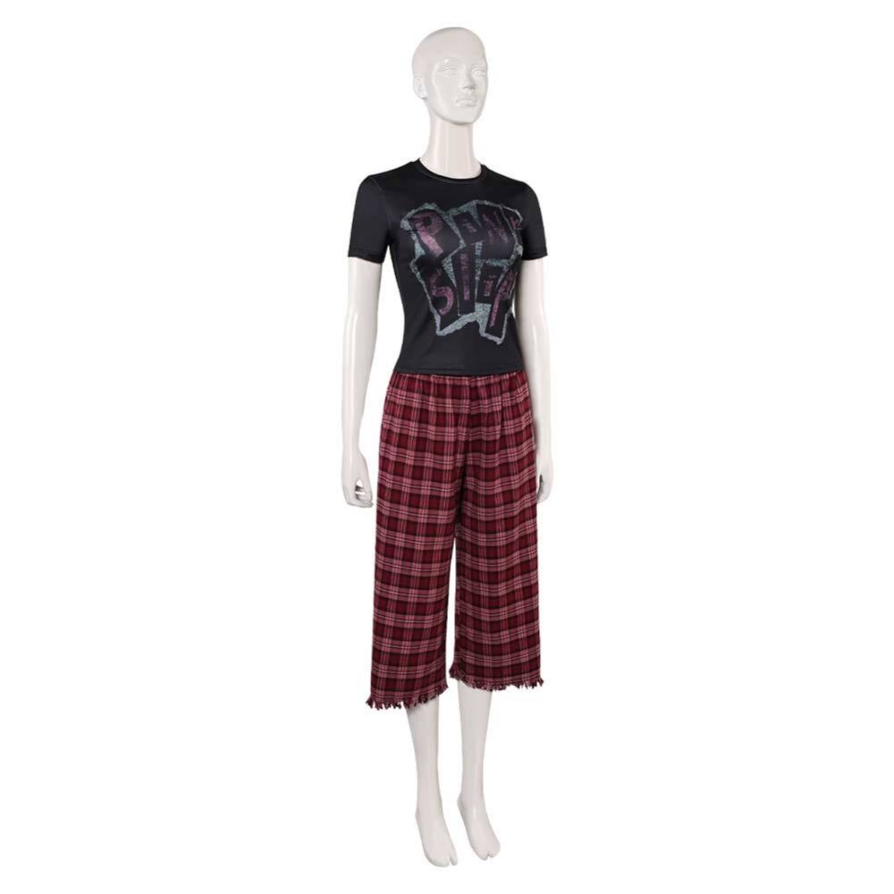 Freakier Friday Anna Coleman Women Black Top Flannel Pants Party Cosplay Costume Halloween Carnival
