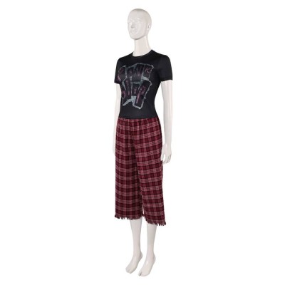 Freakier Friday Anna Coleman Women Black Top Flannel Pants Party Cosplay Costume Halloween Carnival