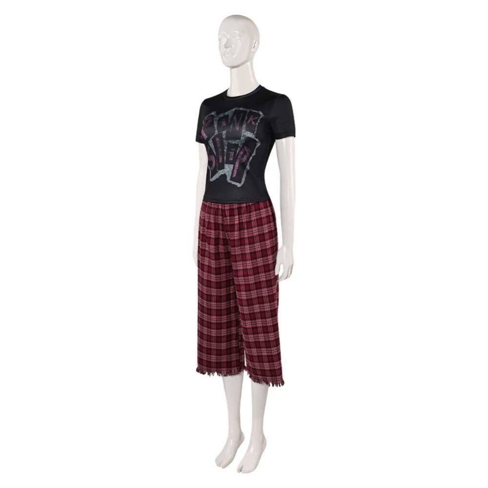 Freakier Friday Anna Coleman Women Black Top Flannel Pants Party Cosplay Costume Halloween Carnival