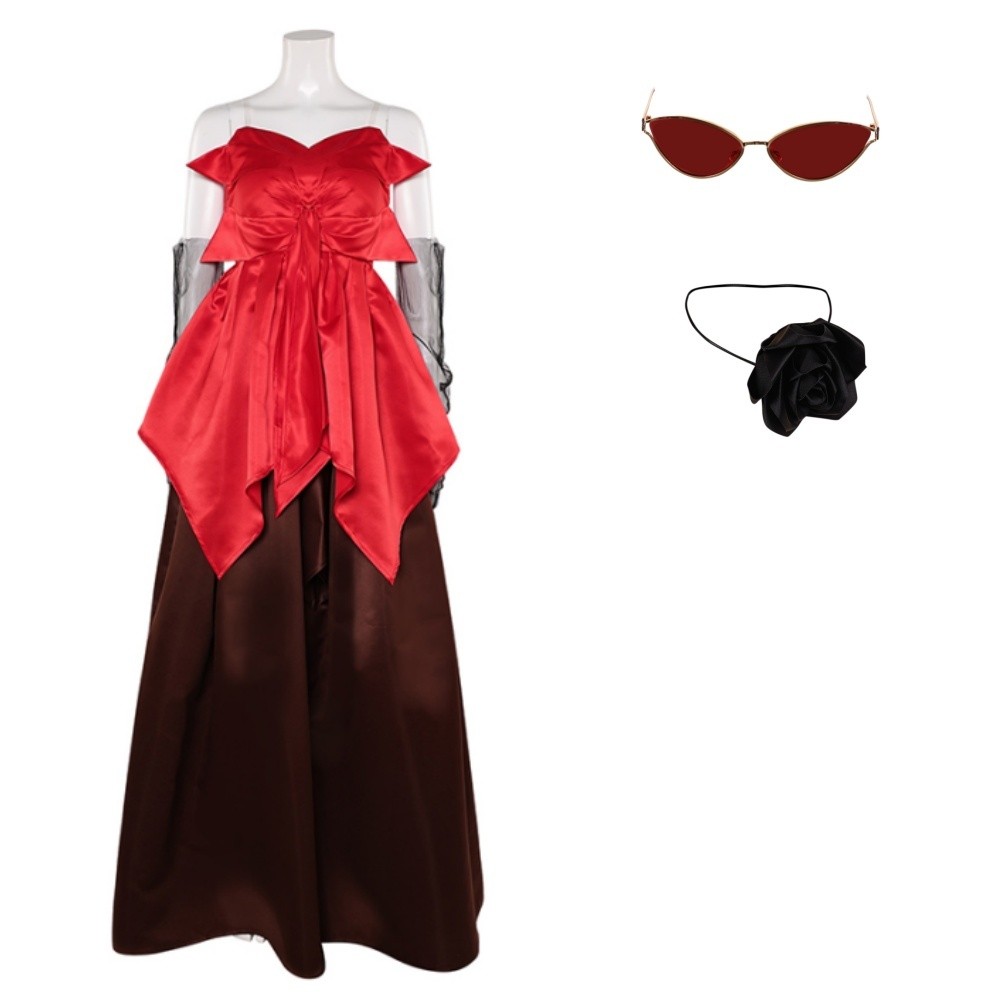 Freakier Friday Anna Coleman Red Gown Set Party Cosplay Costume Halloween Carnival
